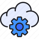 cloud, database, gear, hosting, setting