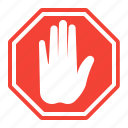 error, hand, sign, stop