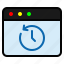 browser, clock, history, page, time, web page, website 