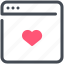 browser, favourite, heart, love, optimization, webpage, website 