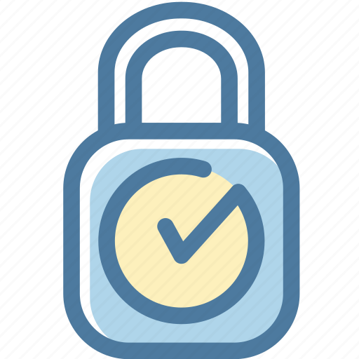 Checkmark, lock, locked, login, protected, safe, sign icon - Download on Iconfinder