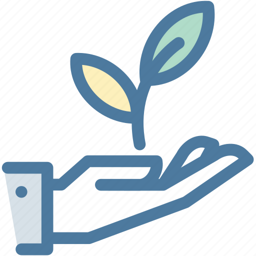 Business startup, growth, hand, leaf, plant, project, startup icon - Download on Iconfinder