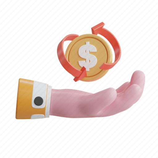 Refund, payment, money, finance, business, financial, cash 3D illustration - Download on Iconfinder