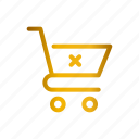 cancel, shopping, cart, trolley, commerce, remove