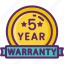 5 year, five, warranty, year 