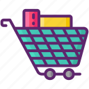 cart, full, shopping