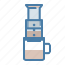 aero press, coffee, cup, drink, hot, press, way to make