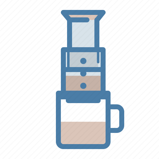 Aero press, coffee, cup, drink, hot, press, way to make icon - Download on Iconfinder