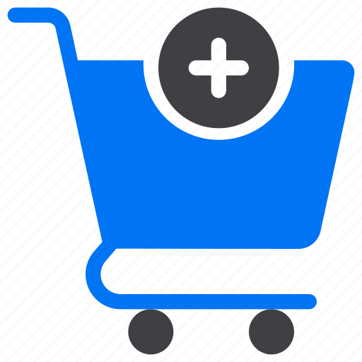 Ecommerce, online, shopping, add, cart, trolley, plus icon - Download on Iconfinder