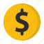 coin, currency, dollar, finance, gold, money 