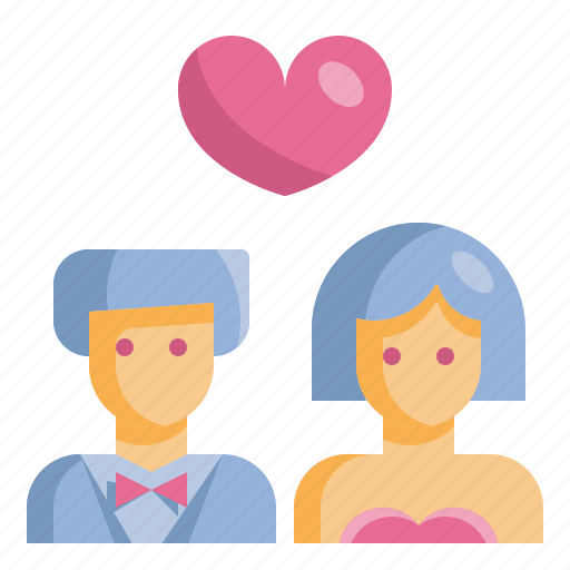 Bride, groom, heart, love, married, newlyweds, wedding icon - Download on Iconfinder