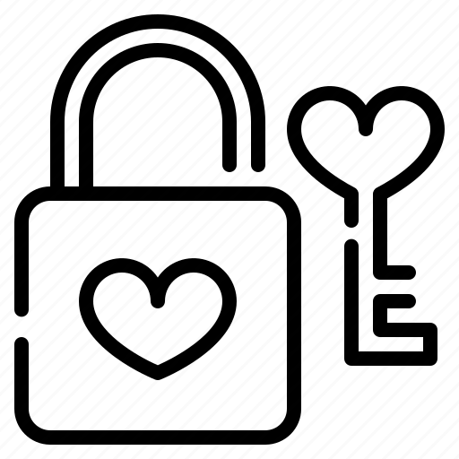 Heart, key, lock, love, married, valentines, wedding icon - Download on Iconfinder