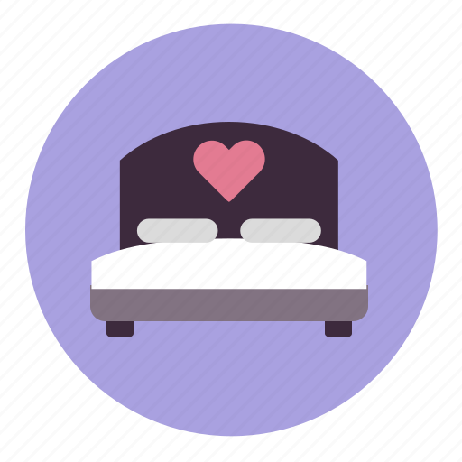 Bed, bride, groom, heart, love, wedding, wedding night icon - Download on Iconfinder