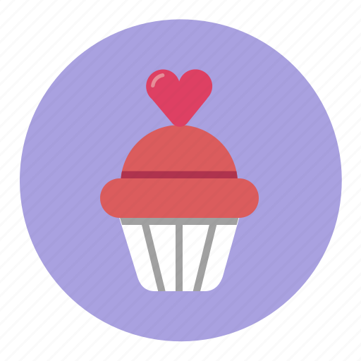 Cupcake, heart, love, muffin, romance, romantic, wedding icon - Download on Iconfinder