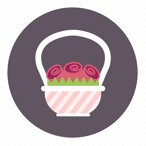Basket, cute, flower, romantic, rose, roses, wedding icon - Download on Iconfinder