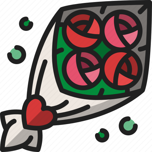Bouquet, wedding, flower, floral, rose, present icon - Download on Iconfinder