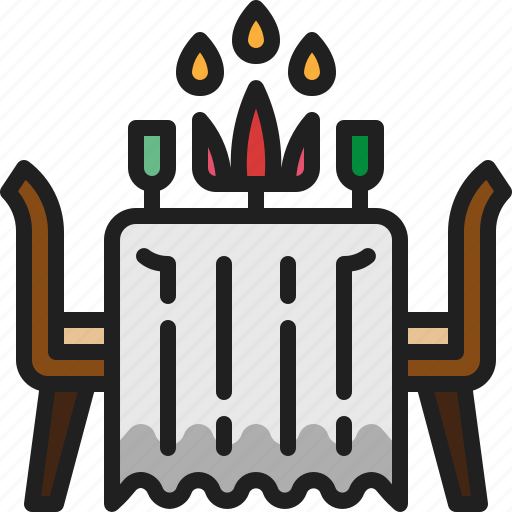 Table, dinner, dating, restaurant, interior, chair, food icon - Download on Iconfinder