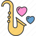 notes, music, instruments, love, romance, saxophone, jazz
