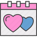calendar, love, hearts, romance, wedding date, date
