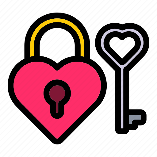 Padlock, love, lock, heart, romantic, wedding, key icon - Download on Iconfinder