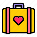 suitcase, love, heart, romantic, travel, wedding, honeymoon