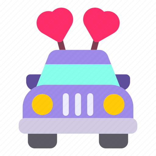Car, wedding, love, heart, happy, just married, balloon icon - Download on Iconfinder