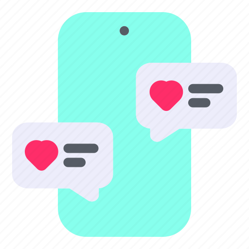 Smartphone, love, heart, wedding, chat box, speech bubble, wedding invitation icon - Download on Iconfinder