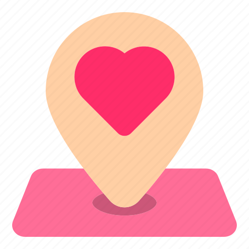 Wedding, location, pin, map, love, heart, navigation icon - Download on Iconfinder
