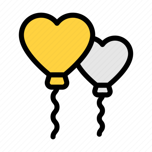 Heart, balloon, love, wedding, decoration icon - Download on Iconfinder