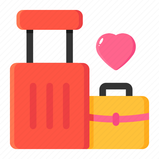 Honeymoon, suitcase, lunggage, wedding, love icon - Download on Iconfinder