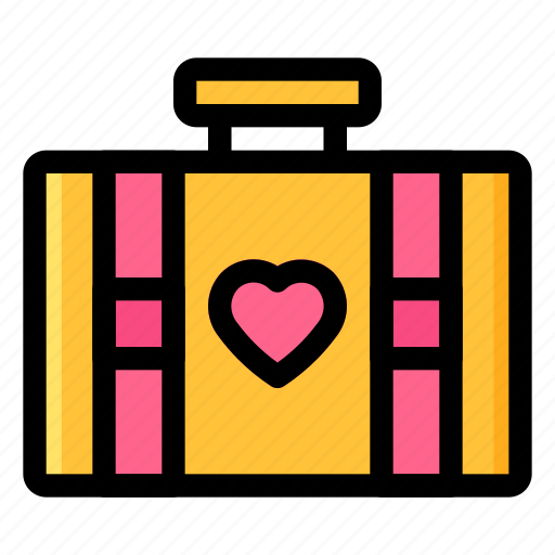 Suitcase, honeymoon, lunggage, wedding, love icon - Download on Iconfinder