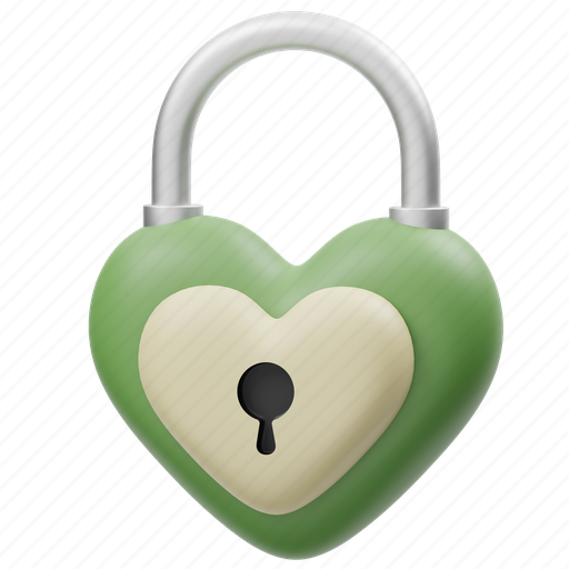 Love, lock, padlock, valentine, protection, safety, romantic 3D illustration - Download on Iconfinder
