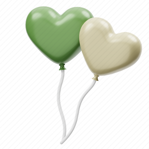 Wedding, balloon, heart, love, party, celebration, valentine 3D illustration - Download on Iconfinder