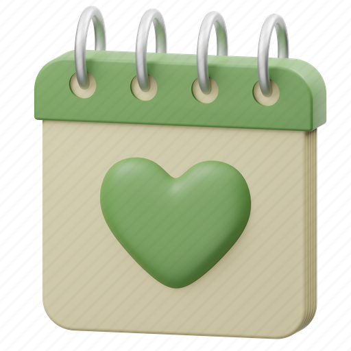 Wedding, valentines, calendar, date, month, valentine, love 3D illustration - Download on Iconfinder