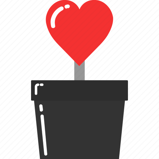 Heart, love, pot, romantic, tree, valentine, wedding icon - Download on Iconfinder