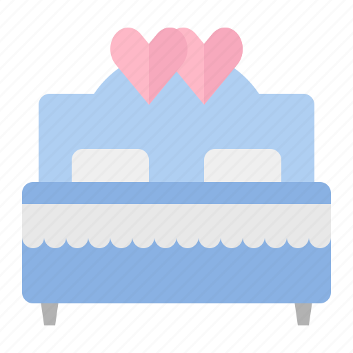 Bed, honeymoon, wedding, love, and, romance, married icon - Download on Iconfinder
