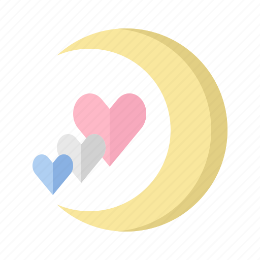 Honeymoon, romantic, love, and, romance, moon, night icon - Download on Iconfinder