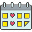 calendar, date, day, heart, love, valentine, wedding