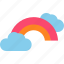 bow, clouds, equality, gay, pride, rain, rainbow 