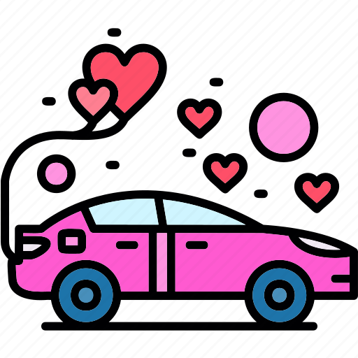 Wedding, car, hearts, love, vehicle icon - Download on Iconfinder