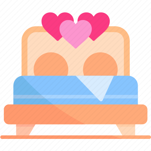Bed, couple, heart, love, wedding icon - Download on Iconfinder