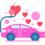 wedding, car, hearts, love, vehicle 