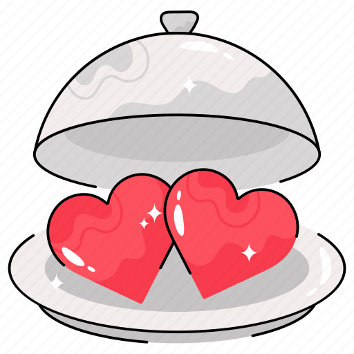 Dish, cloche, heart, food, plate icon - Download on Iconfinder