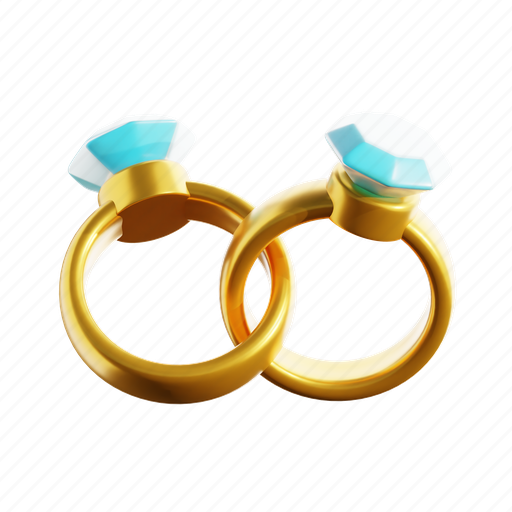 Rings, engagement, wedding, love, romance, valentine 3D illustration - Download on Iconfinder