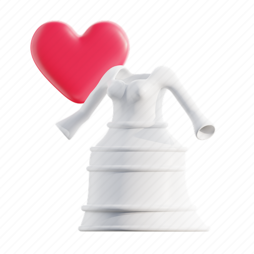 Wedding, love, romance, valentine, wedding dress 3D illustration - Download on Iconfinder
