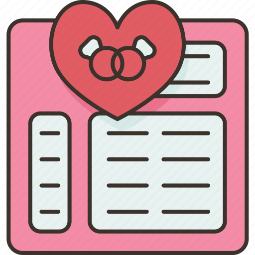 Wedding, program, ceremony, paper, celebration icon - Download on Iconfinder