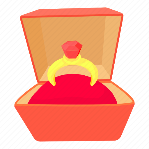 Box, cartoon, celebration, gift, precious, ring, stone icon - Download on Iconfinder