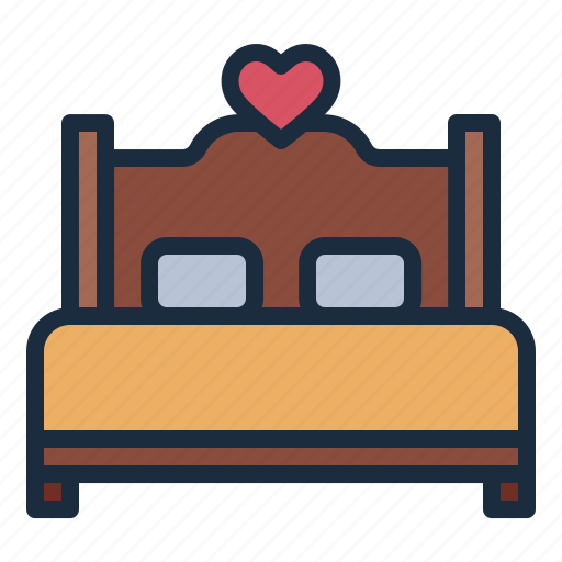Honeymoon, bed, hotel, wedding, love, marriage icon - Download on Iconfinder