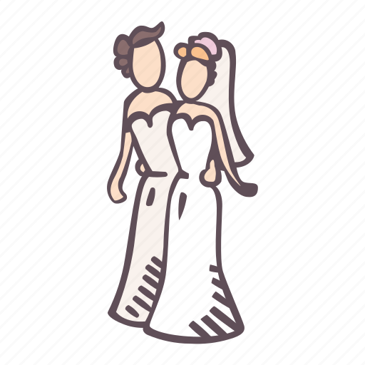 Bride, wedding, couple, marriage, lesbian wedding, lgbtq+ icon - Download on Iconfinder