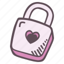 closed, padlock, heart, keyhole, protection